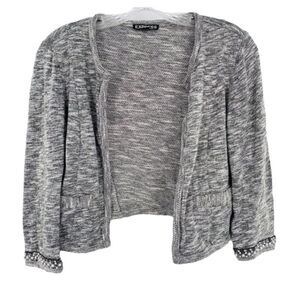 EXPRESS Cropped Jeweled Open Cardigan Sweater
